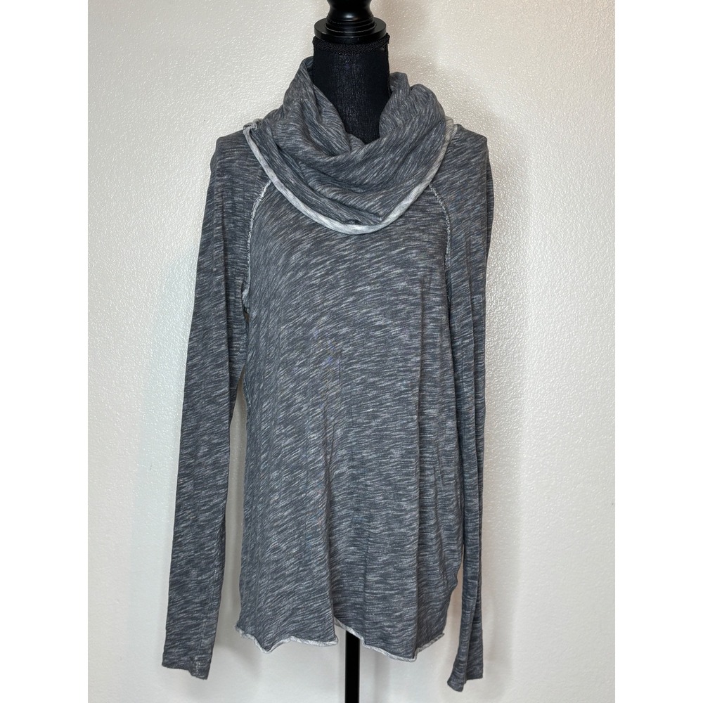 Free People Beach Cocoon Cowl Neck Gray Tunic Top Raglan Sleeve M/L